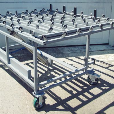 Table pneumatique à roulettes